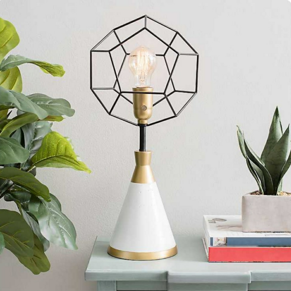 Kirklands and Gold Geometric Globe Uplight